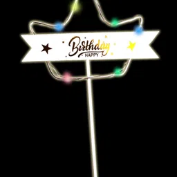 Decor Mantra Happy Birthday Crown Shape Led Light Cake Topper Is Perfect for Every Birthday Bash - Gold - Pack of 1-picture-13