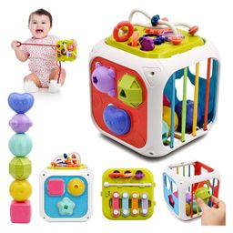 SANISHTH Montessori Toys 7 in 1 Baby Sensory Toys for Kids Educational Learning Shape Sorter Activity Stacking Toys Baby Shape Sorting Toys Interactive Toy Fine Motor Skill Developmental-15