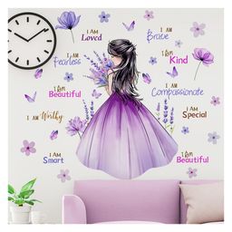 Girls Wall Decals, Inspirational Girl Stickers, Princess Wall Sticker (30CM x 90CM, 2 Sheets)-image-22