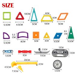 NEGOCIO 48 PCS Construction Excavator Vehicle Robot Magical Magnetic Tiles Building Blocks Bricks 3D Puzzle Toys- PACK OF 1- COLOR MAY VARY-58