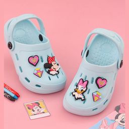 Disney by Yellow Bee Perforated Clogs With Minnie Mouse & Daisy Duck Charms - Light Blue-image-66