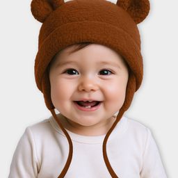 Mi Arcus Ears Applique & Fur Detailed Cap - Brown-image-2