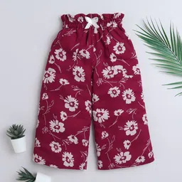 The Magic Wand Girls Floral Printed Mid-Rise Trousers-picture-42
