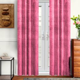 Myntra Elegant Homes Pink 2 Pieces Abstract Printed Velvet Door Curtains-picture-35