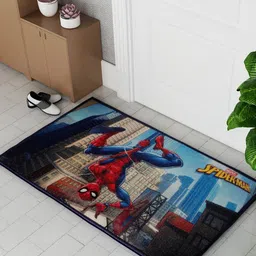 Athom Living Blue & Beige Marvels Spiderman Printed Anti-SkidDoormat-image-19