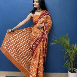 HERE&NOW Kalamkari Printed Pure Cotton Bagru Saree-picture-42