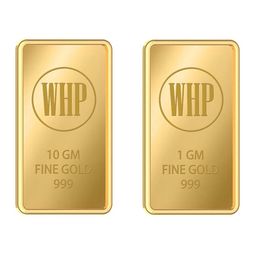 WHP JEWELLERS 24kt (999) 11 gm Combo Yellow Gold Bar-image-35