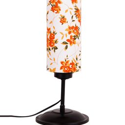 Devansh White & Orange Printed Traditional Buffet Table Lamp image 5