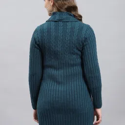 Monte Carlo Green Regular Fit Self Pattern Cardigan image 2