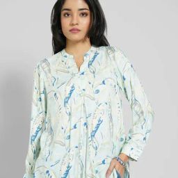 Akkriti By Pantaloons Eggshell Blue Regular Fit Printed Tunic-picture-6