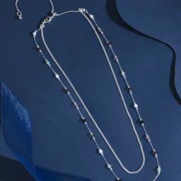 Accessorize London Women's Sterling Silver-plated Beaded Station Necklace-24