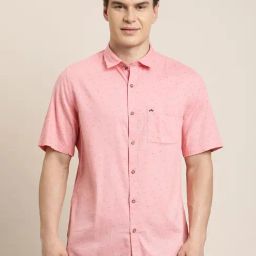 Turtle Light Pink Slim Fit Printed Shirt-picture-1