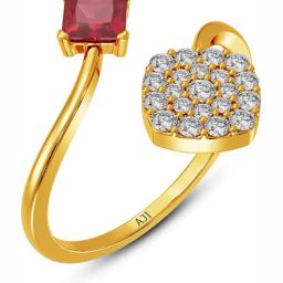 Joyalukkas 22k Squared Yellow Gold Ring for Women-image-27