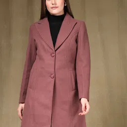 Thirty Threads Women Notch Lapel Collared Regular Fit Longline Overcoat-picture-38