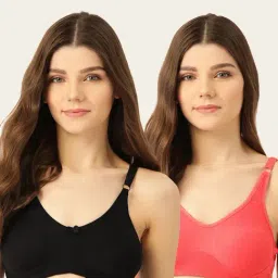 Lady Lyka Multicolor Non Wired Non Padded T-Shirt Bra (Pack Of 2)-image-10
