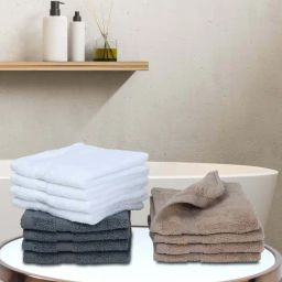 Bianca Paradiso Multicolor 100% Cotton 500 GSM Face Cloths - Set of 12-image-79