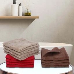 Bianca Paradiso Multicolor 100% Cotton 500 GSM Face Cloths - Set of 12-image-78