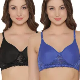 Clovia Multicolor Non Wired Padded T-Shirt Bra (Pack Of 2)-picture-12