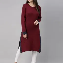 Neeru's Maroon Straight Kurta-picture-46