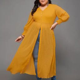 Miss Chase A+ Mustard Self Design Maxi Top-picture-47