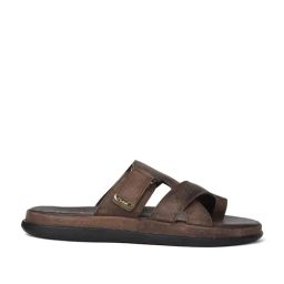 Scholl Men's Brown Cross Strap Sandals-picture-32
