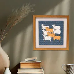 ICraft Blue & White Canvas Sangam Pichwai Wall Art - Set of 1-27