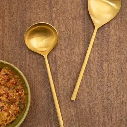 Ellementry Golden Stainless Steel Serving Spoon - Set of 2-picture-42