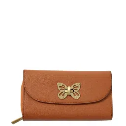 Accessorize London Brown Solid Zip Around Wallet for Women-picture-36
