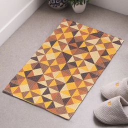 Saral Home Abstract Yellow Cotton Multiuse Rug-16