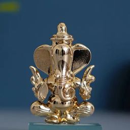 eCraftIndia Gold Crystal Lord Ganesha Statue-image-9