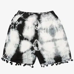 Kiddopanti Kids Black & White Tie & Dye Shorts-image-70