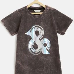 Tales & Stories Kids Brown Cotton Printed T-Shirt-picture-1