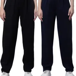 Vimal Jonney Black & Blue Regular Fit Mid Rise Track Pants - Pack of 2-picture-9