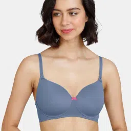 Zivame Blue Half Coverage Wireless T-Shirt Bra-image-89