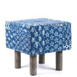 Ikiriya Verona Printed Blue Wood Stool-image-30