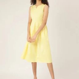 BRINNS Lime Yellow Midi Skater Dress-image-99