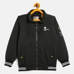Duke Kids Olive Solid Full Sleeves Jacket-image-13