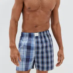 American Eagle Men Blue Plaid Stretch Boxer Short-image-70