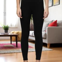 Kryptic Black Cotton Slim Fit Leggings-picture-24