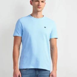 arrow sport Arrow Sports Blue Cotton Regular Fit T-Shirt-picture-4