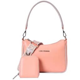 Lino Perros Peach Solid Medium Sling Handbag with Pouch-27