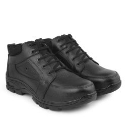 Red Can Steel Toe Safety Shoe High Ankle Genuine Leather Size UK 9 Black, SGE1172BK-image-87