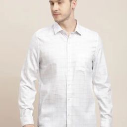 Turtle White Regular Fit Checks Shirt-picture-10