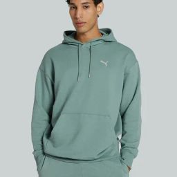 Puma Green Moon Cotton Relaxed Fit Hoodie-40