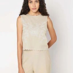 Vero Moda Beige Embroidered Top-picture-8