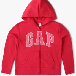 GAP Girls Darkpink Embroidered Hoodie-image-2
