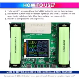 amiciSense Battery Capacity Tester for 18650 Model Digital Battery Power Detector Module with Type-C Charging Interface image 3