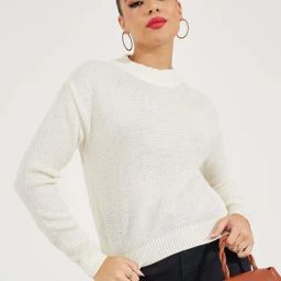 Styli Off-White Self Pattern Pullover-38