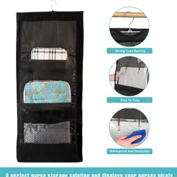 Kuber Industries Black Set of 2 Regular Multi-Utility Organisers image 3
