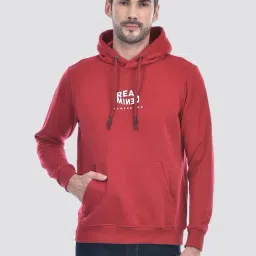 Numero Uno Red Regular Fit Printed Hooded Sweatshirt-image-11
